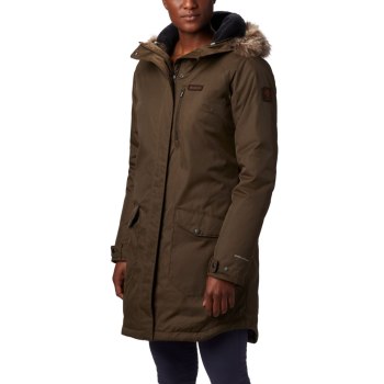 Columbia Jas Dames, Suttle Mountain Long Insulated Olijfgroen, 74BTMYFQO